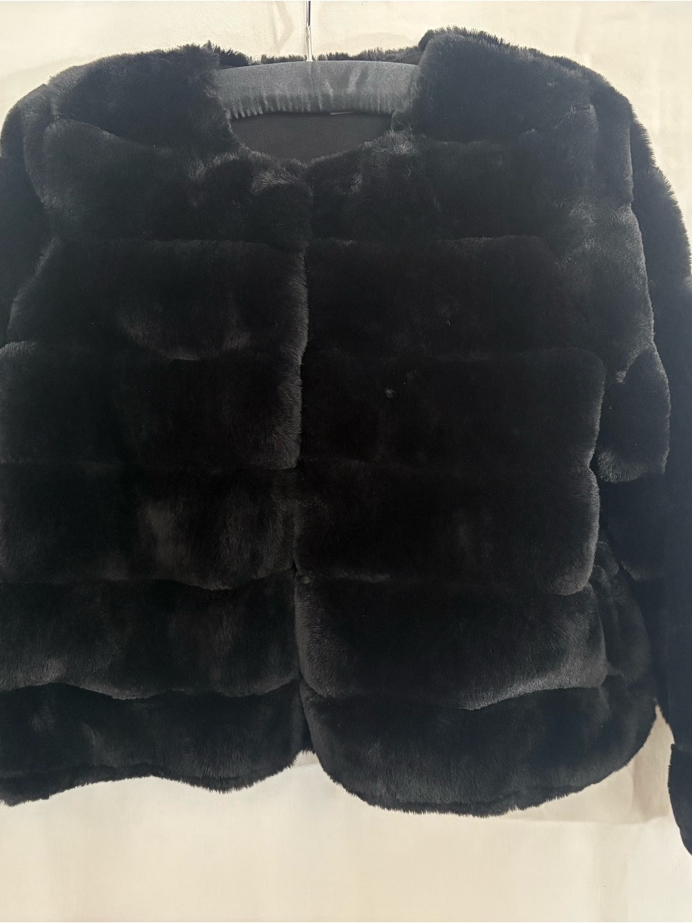 Calvin Klein Black Faux Fur Teddy Jacket
